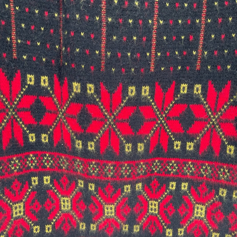 1980's Vintage NWT Kocho Women's Black Fair Isle Knit Maxi Skirt Size Large - Picture 3 of 10